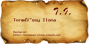 Tormássy Ilona névjegykártya